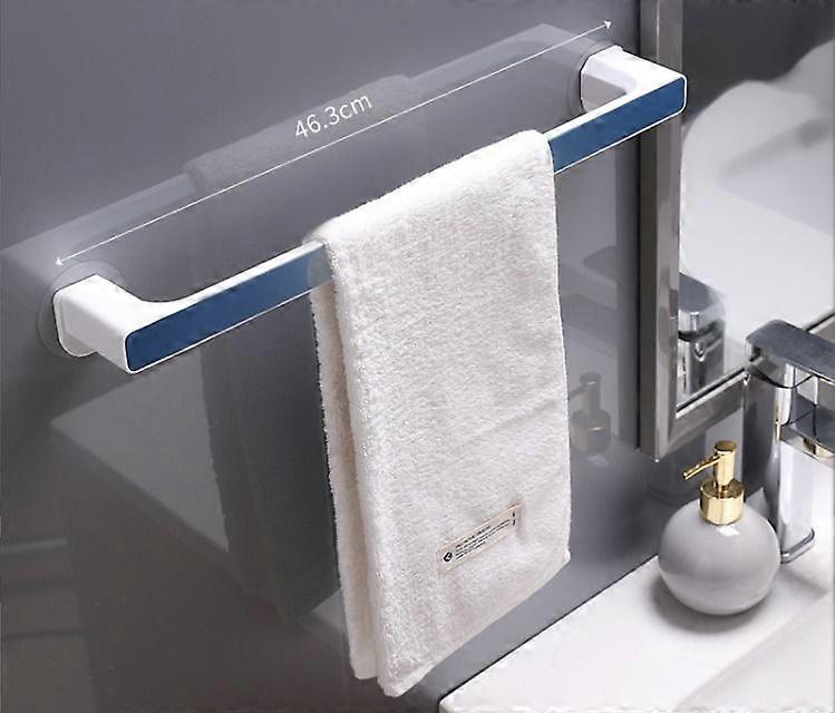 Simple bathroom towel rack without punching storage rack (long blue)