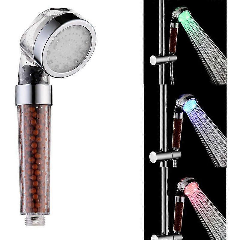 LED Shower Head 3 Colors, Multicolor, Universal Fit Temperature Control