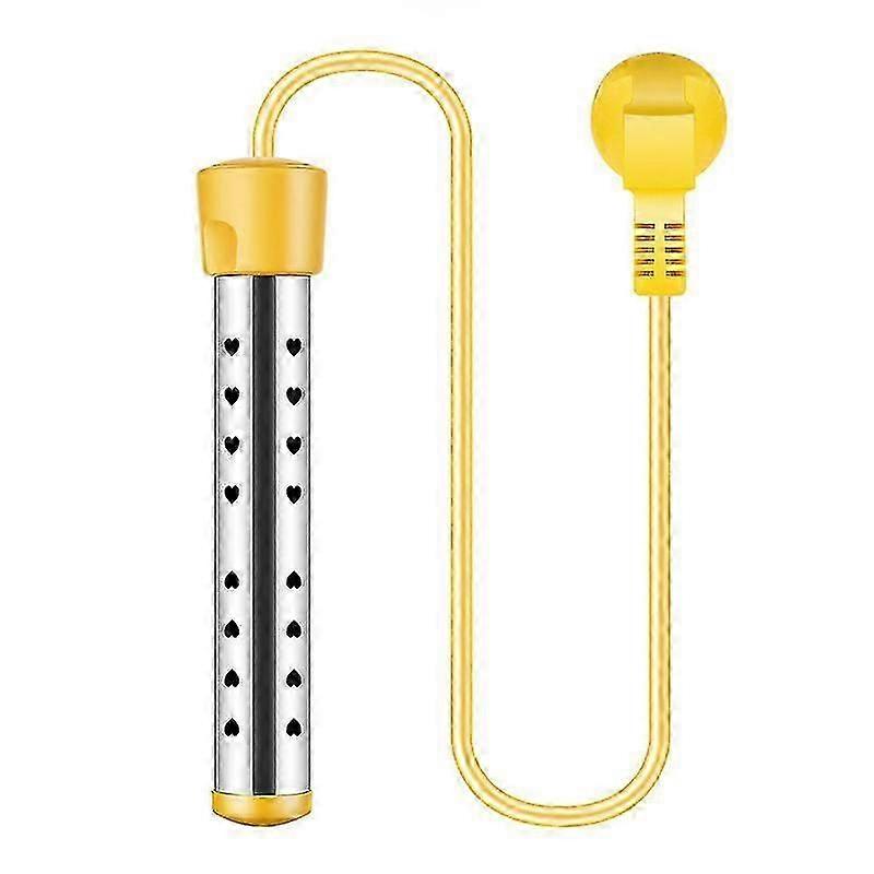 Electric Immersion Water Heater Boiler Swimming Pool Heater Fast Heating (1 Pcs, Yellow)