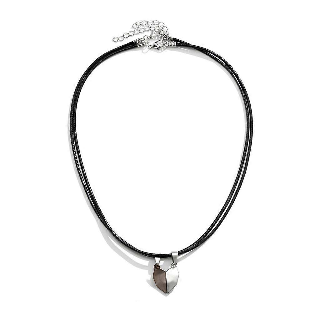 Collier pendentif en forme de cœur, 2 pièces, aimant pour attirer les couples, simple pour les bijoux créatifs en forme de cœur brisé