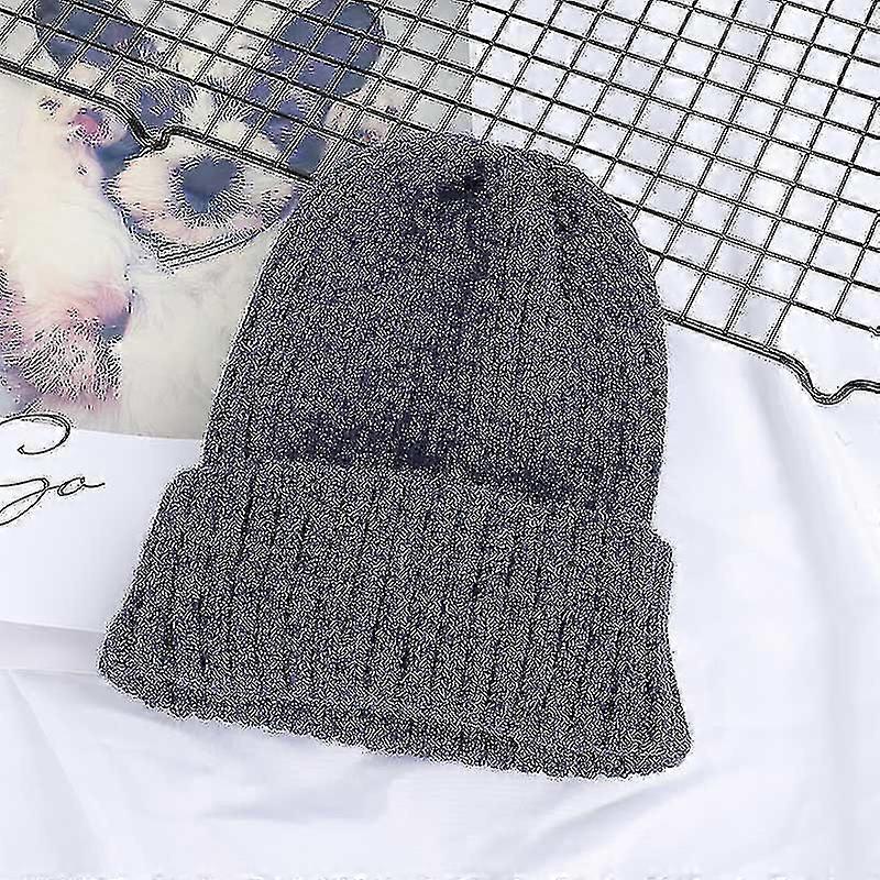 Casual Winter Warm, Solid Wool Knit Beanie Cap