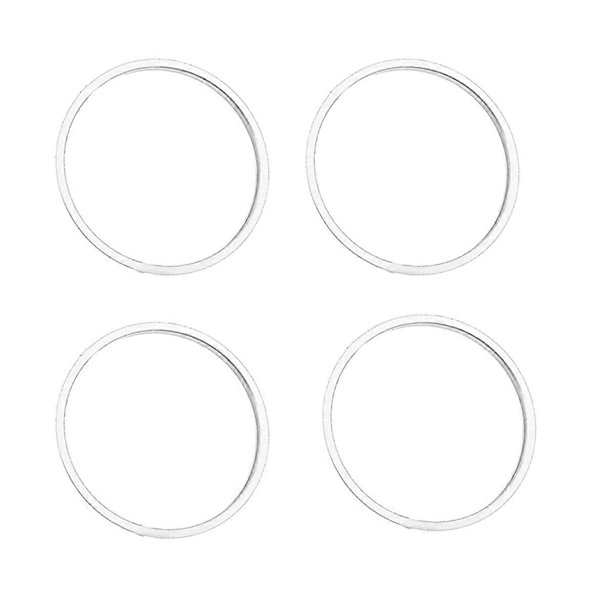 4Pcs Silver Car Interior AC Vent Outer Surrounding Circle Ring Trims