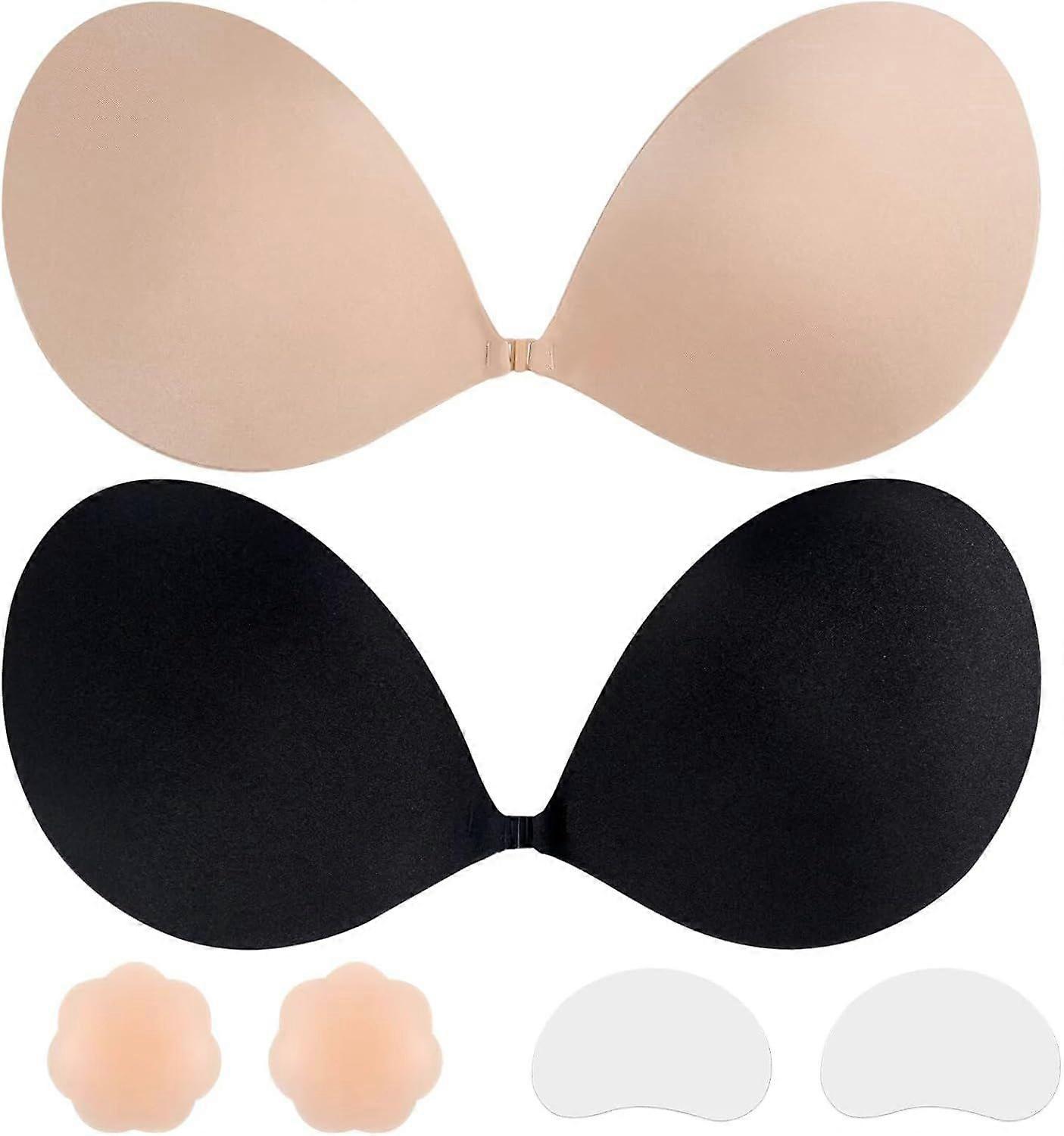 2025 Latest Model  Sticky Bra Push Up 2 Pairs,Adhesive Strapless Backless Bras