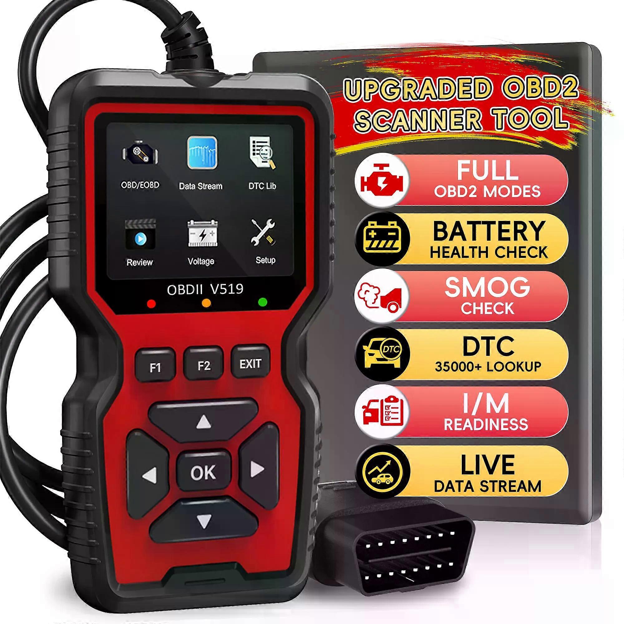 OBD2 Scanner Diagnostic Tool, Enhanced Auto Check Engine Code Reader with Reset, I/M Readiness OBDII/EOBD Car Diagnostic Scan To