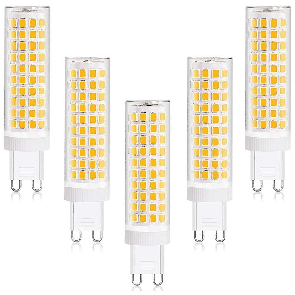 12W G9 LED Bulb Warm White 3000K, Equivalent to Halogen 100W Bulb, 360° Wide Beam Angle, Non-Dimmable 1100 Lumens, 5 Pcs