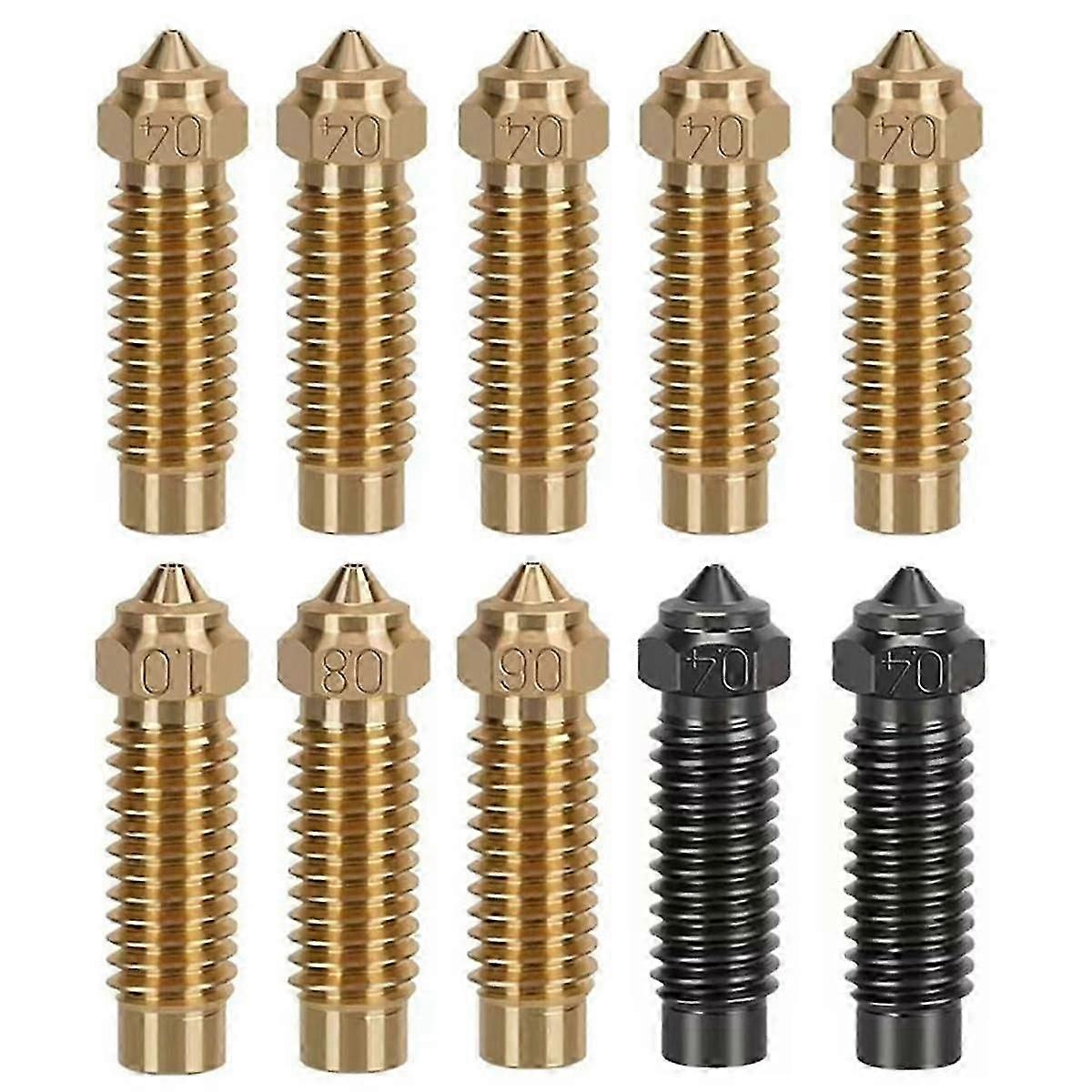 3D Printer Extruder Hotend Nozzle Kit-8pcs Brass Nozzles, 2pcs Hardened Steel Nozzles, for Neptune 4 Plus/4 Max