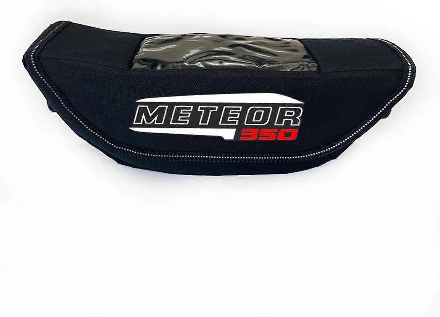 Motorcycle Handlebar Bag, for Royal Enfield Meteor 350 Motorcycle Waterproof and Dustproof Handlebar Storage Bag (Color : Black2)