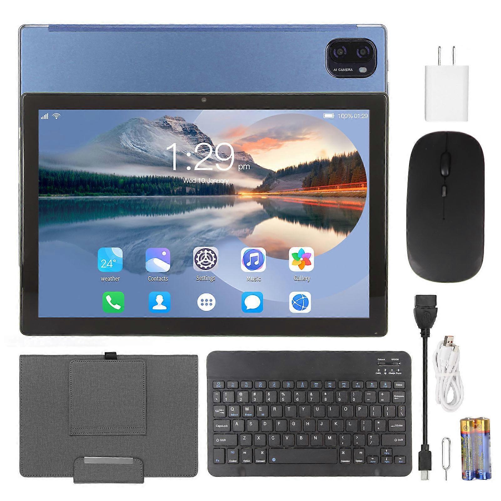 2 in 1 10.1in LCD 8GB RAM 256GB ROM 5G WiFi 4G LTE Dual Camera 7000mAh Office Tablet with Keyboard Mouse