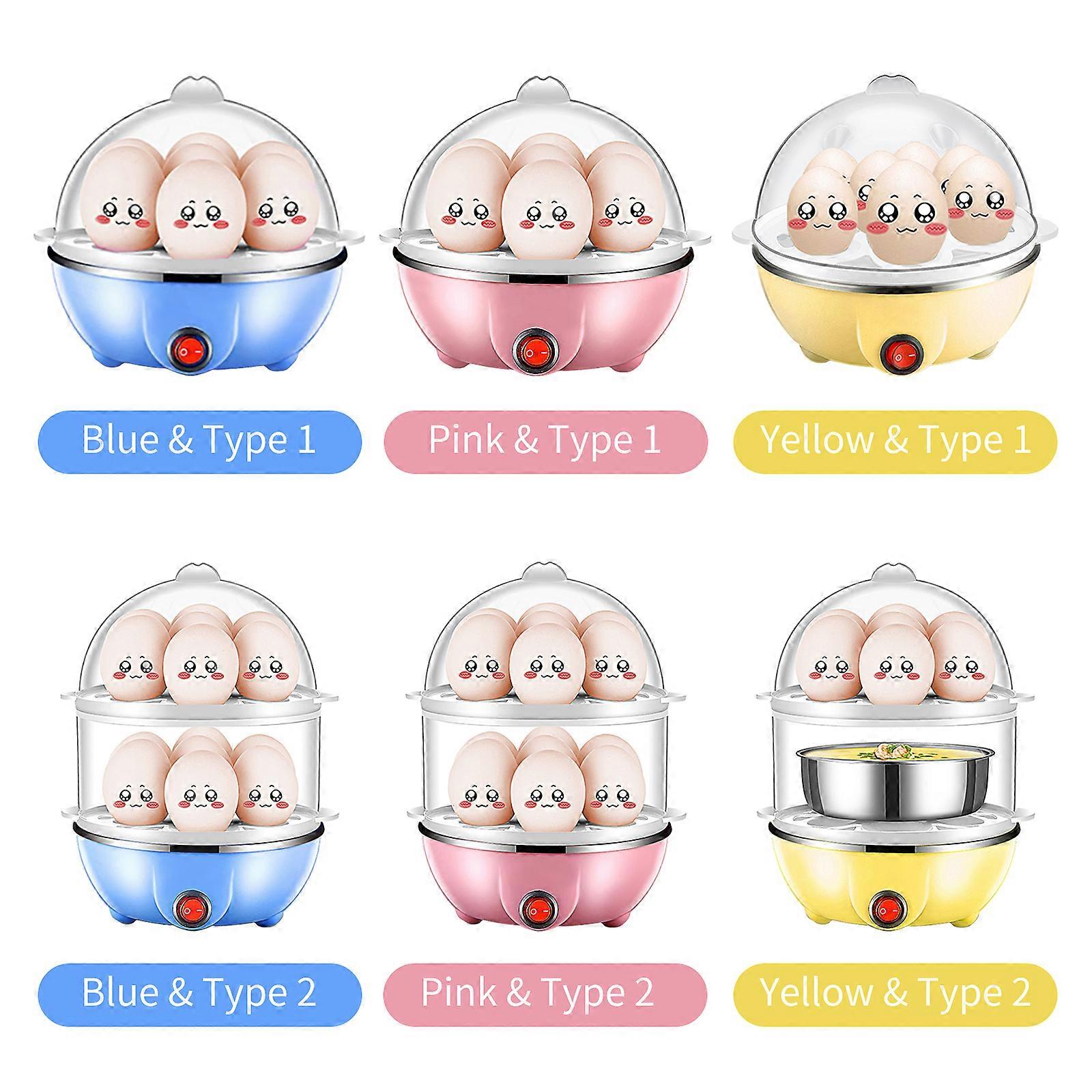 Double Layer 14 Capacity Hard Boiled Cooker Anti-dry Electric Egg Boiler with 40mL Measuring Cup Steam Vegetables
