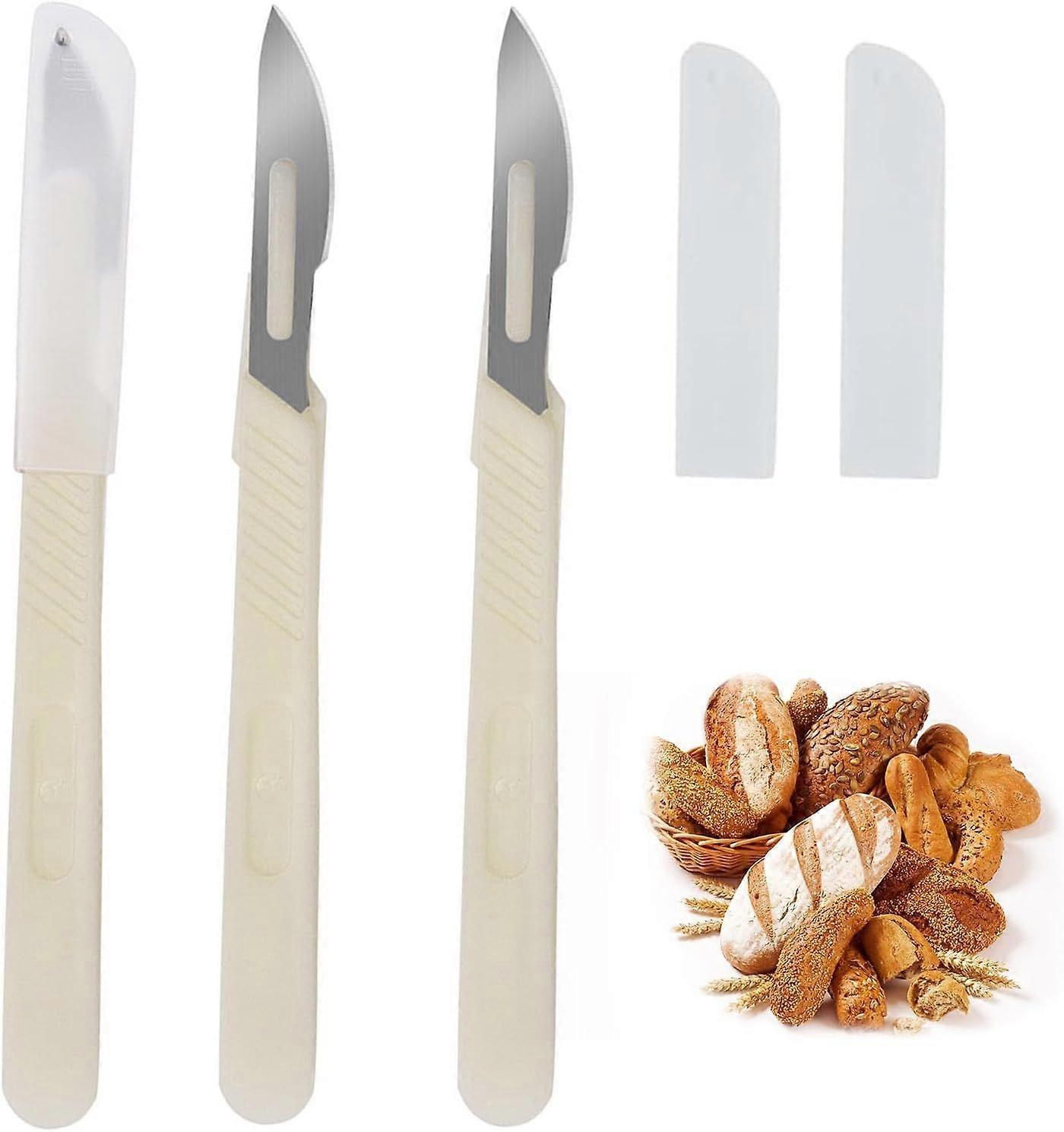 3PCS Long Handled Bread Lame - Dough and Pretzel Cutting Tool - Baker Slashing Tool for DIY Engraving Bread Patterns (15.5cm)