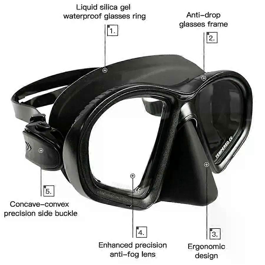 Low Volume Diving Mask Tempered Glass Freedive Mask J-type Freediving Mask Set with Camera Mount buceo