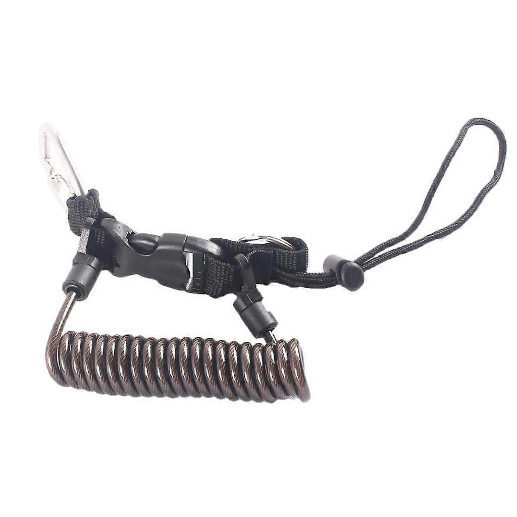 Scuba Diving Dive Camera Light Spring Coil Lanyard Nylon Webbing Strap with