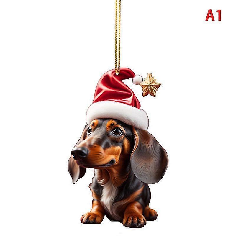 Cartoon Mignon Chien 2023 Ornements de Noël Hanging Décoration Cadeau Noël Hang