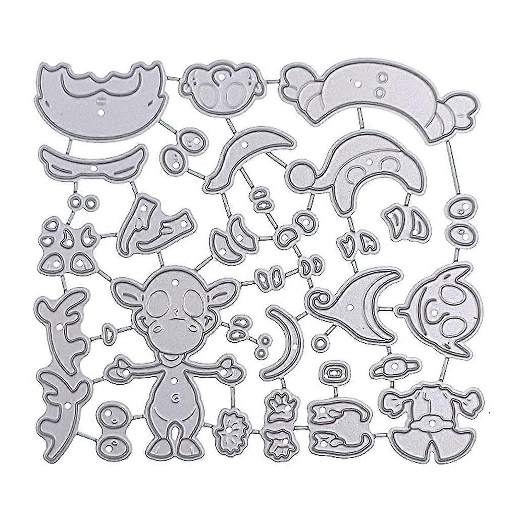 Χριστουγεννιάτικος χιονάνθρωπος άλκης μεταλλικά κοπτικά καλούπια στένσιλ DIY scrapbooking άλμπουμ χαρτί πρότυπο κάρτας καλούπι ανάγλυφη διακόσμηση χειροτεχνίας πολύχρωμο