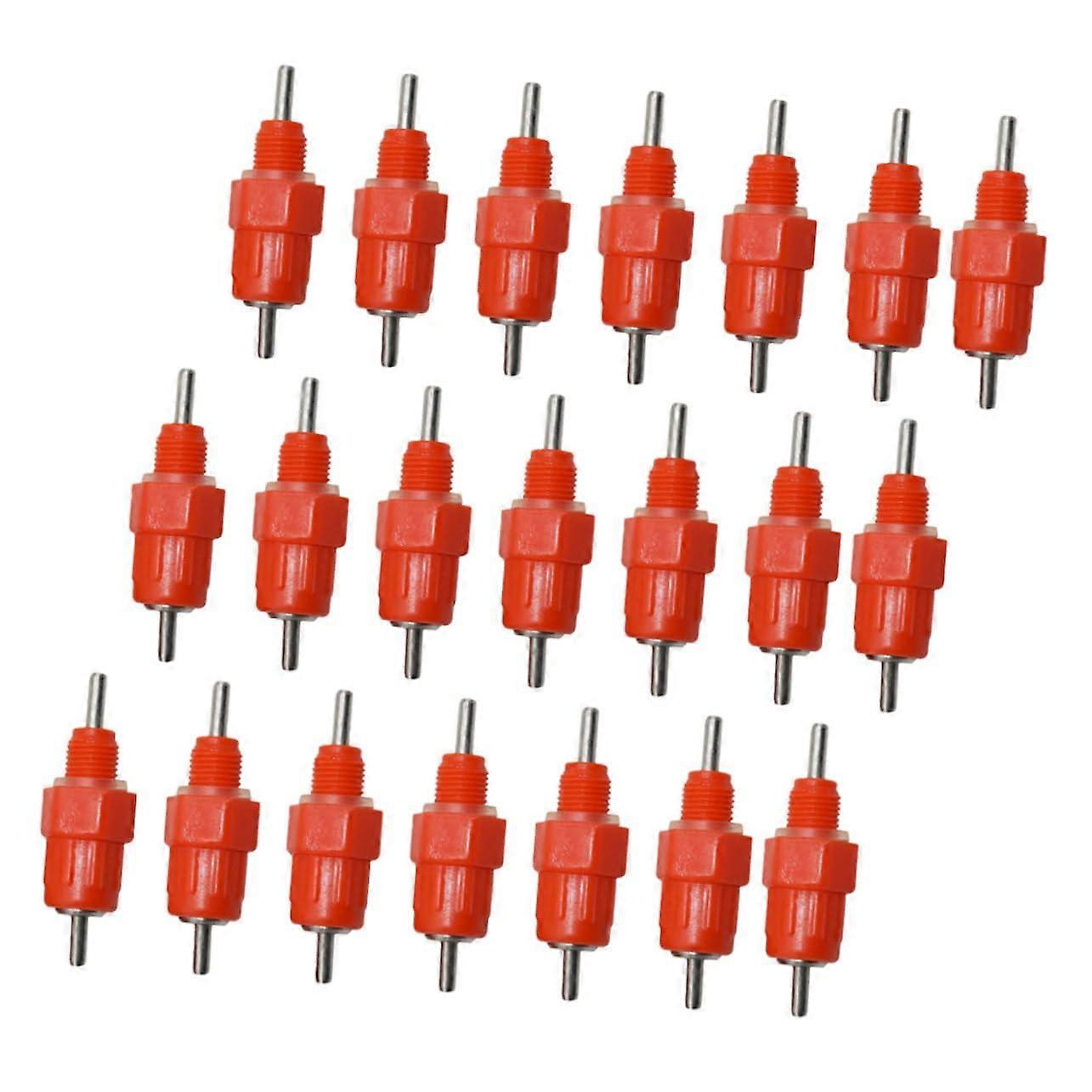 Chicken Waterer 22-Pack, Automatic Plastic Poultry Waterer, Red, For Chickens, Chicks, And Birds