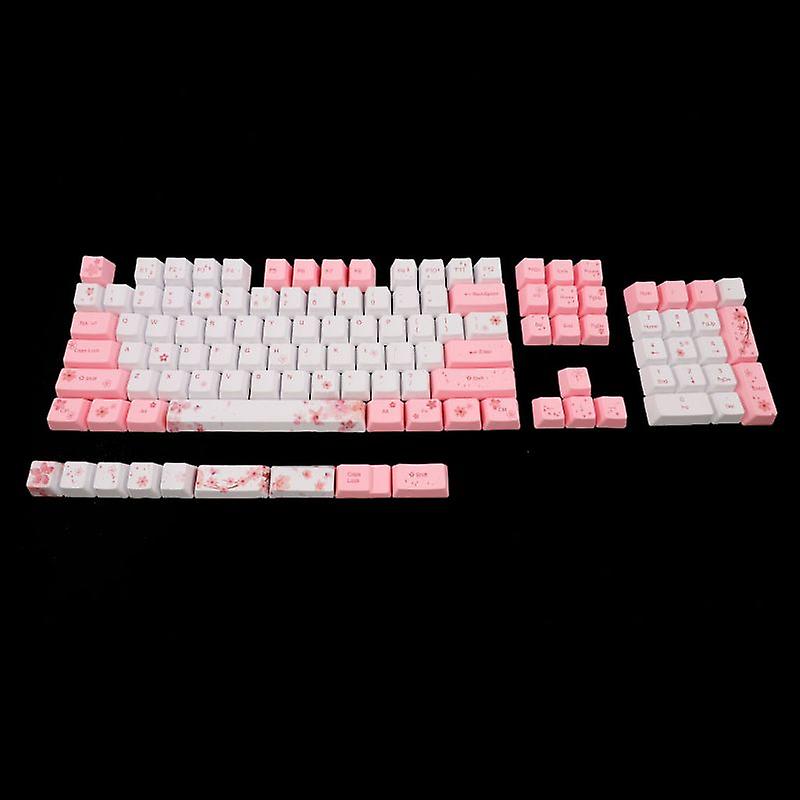 Keycap Dye Sublimation OEM Profile Mechanical Keycap 104+9 Keys Cherry Blossom