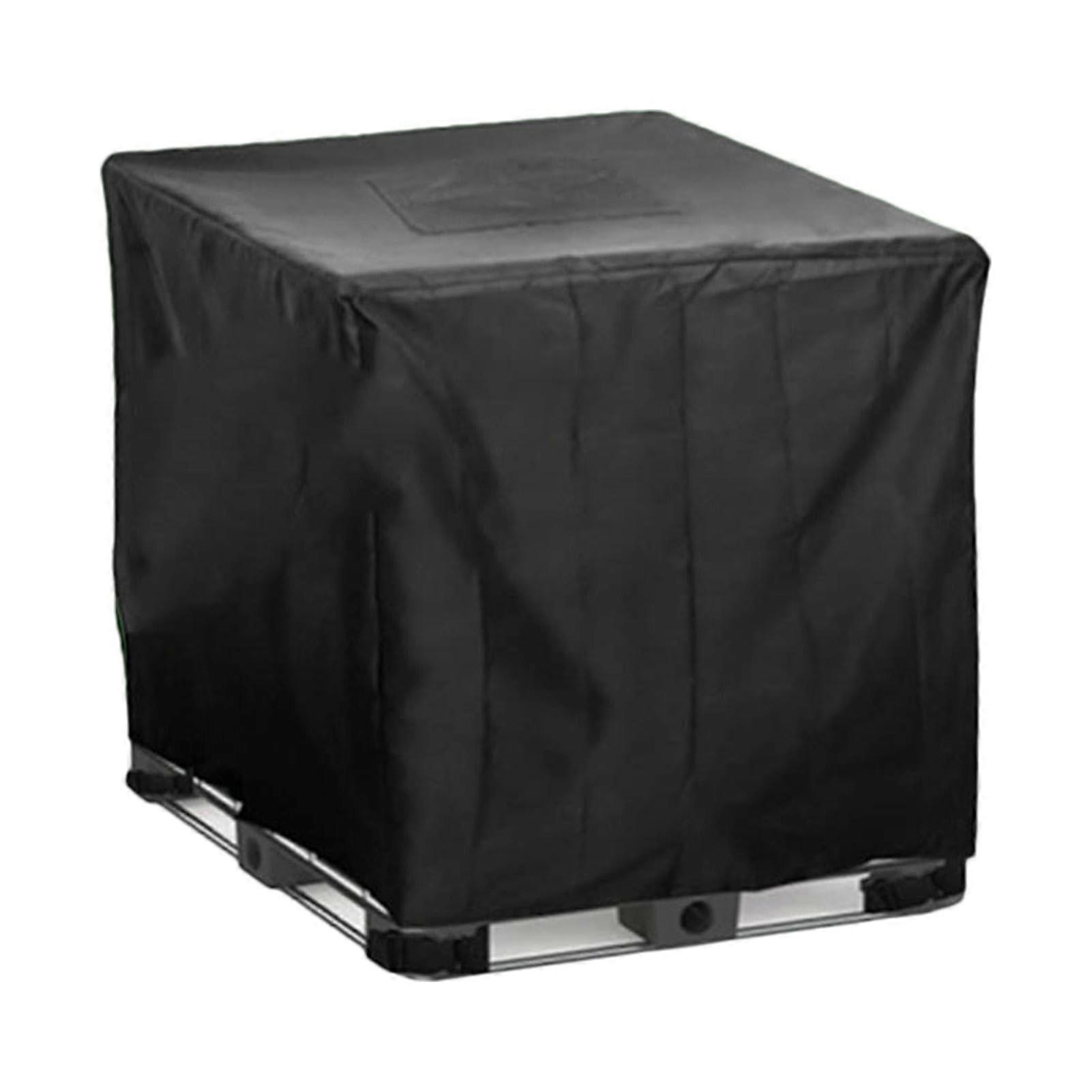 IBC Container Cover for 1000L - Heavy Duty Waterproof and Dustproof Cover for 275 Gallon IBC Tanks, Black 120x100x116cm