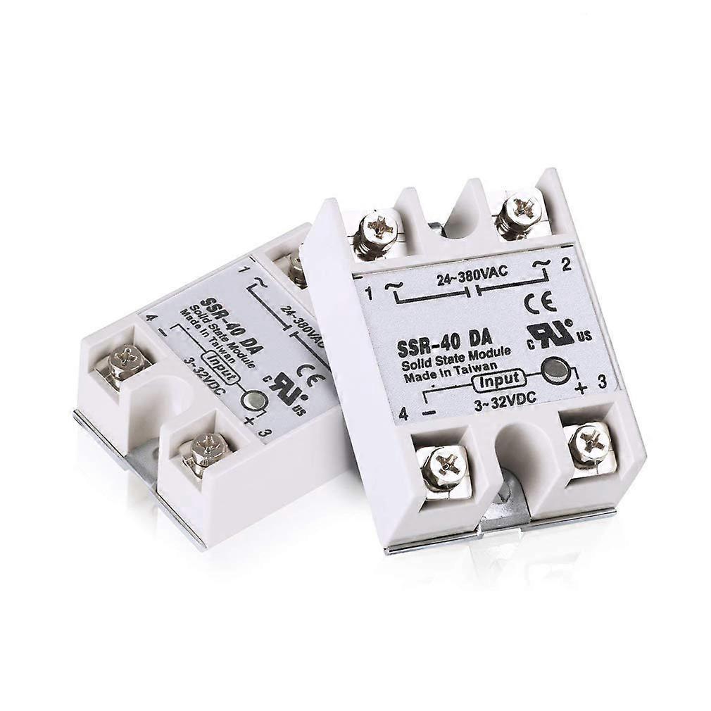 SSR-40DA Solid State Relay 2pcs Single-Phase 3-32V DC Input 24-380V AC Output High-Performance Control Module