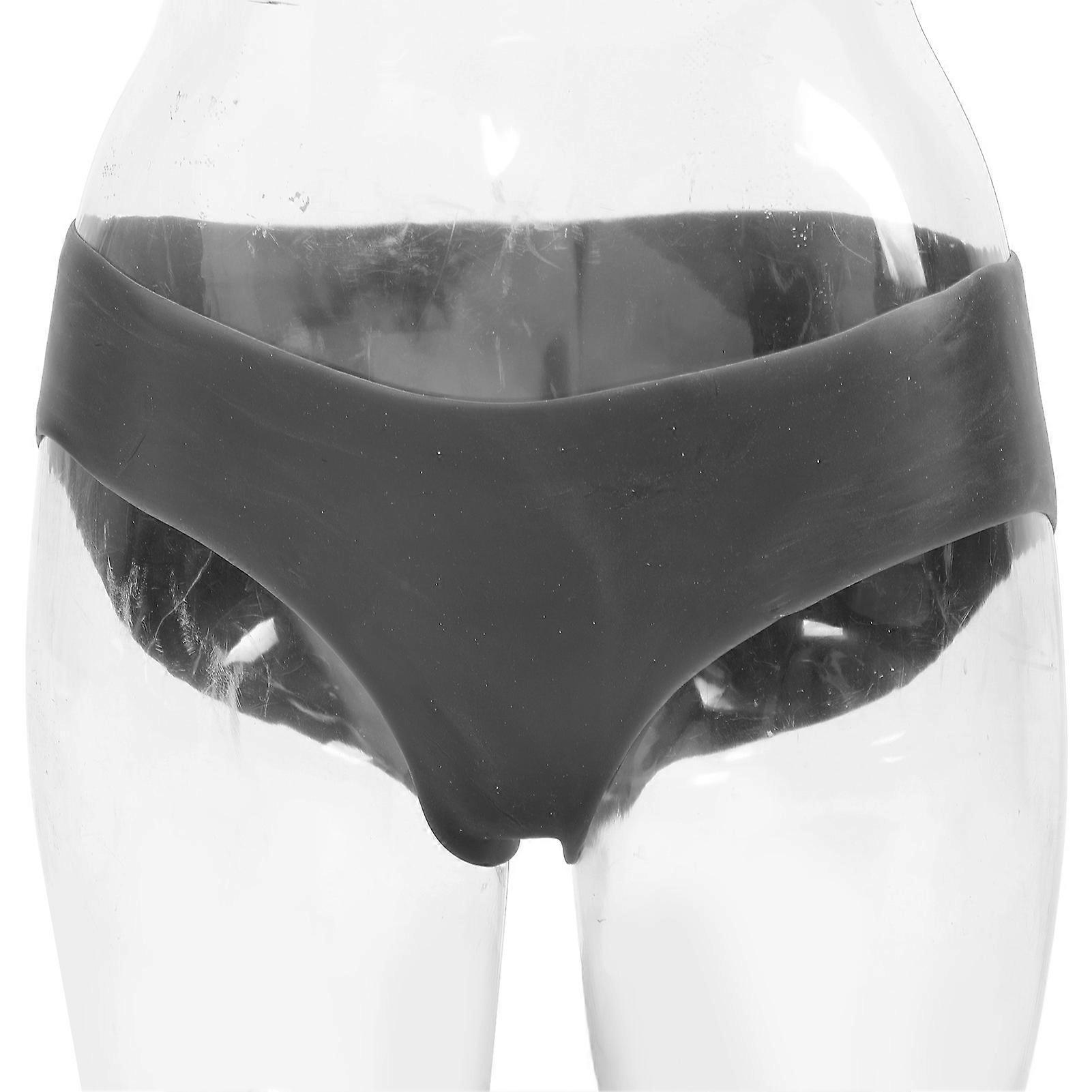 シリコーンヒップエンハンサーパンティー防水ビッグバットパンティー肌に優しいシェイプウェアパンティーフェイクバットパンツシェイプウェアコントロールパンティーグレーブラックS 1.2cm Th