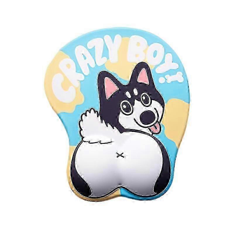 Comfortable Mouse Pad Featuring Wrist Support with a Cozy Husky Design