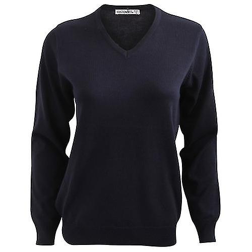 Kustom Kit Mesdames Arundel Long Sleeve v-Neck Sweater