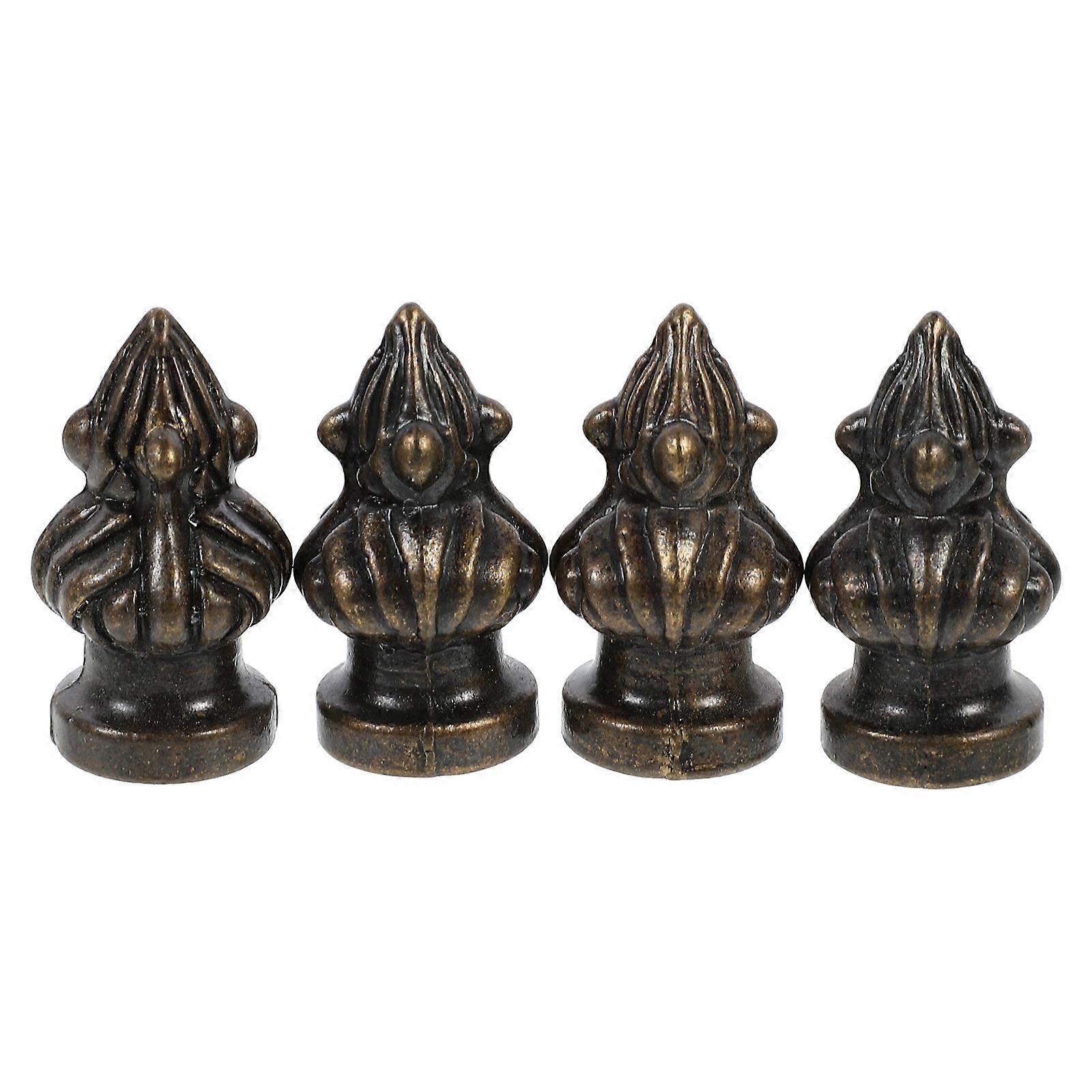 Dark Brown Zinc Alloy Lamp Finial for Table Lamp and Floor Light Decoration 4 Pieces