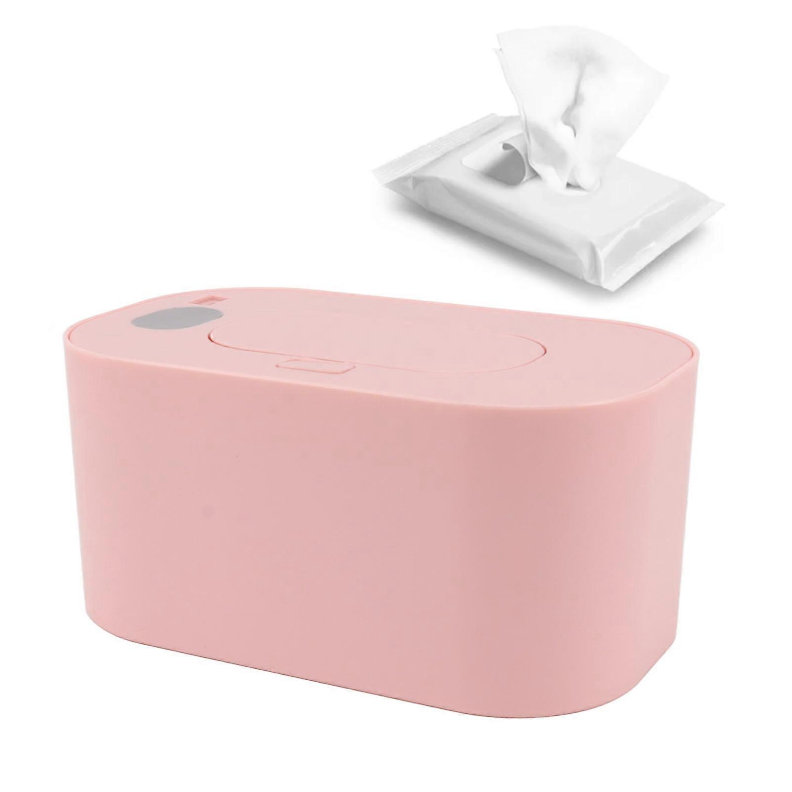Wipe Warmer Wet Wipe Dispenser USB Powered Constant Temperature Large Capacity with Display Wipe Heater for Infants Pink 