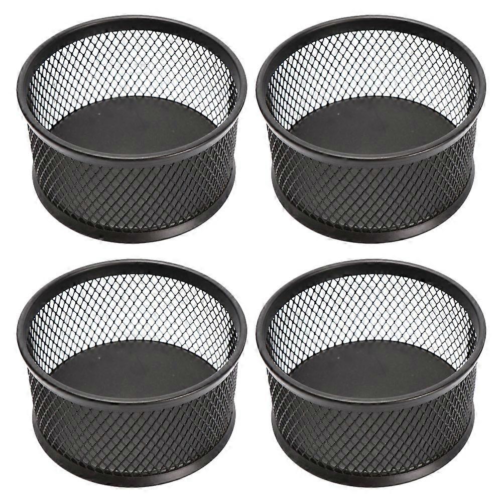 Black Iron Paper Clip Mesh Dispenser for Organizing Office Supplies and Small Items 4PCS