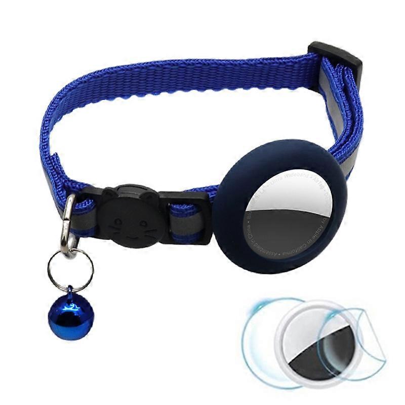 Anti-Scratch Silicone Case for AirTag Reflective Pet Collar GPS Tracker Cover with Bell, with Front