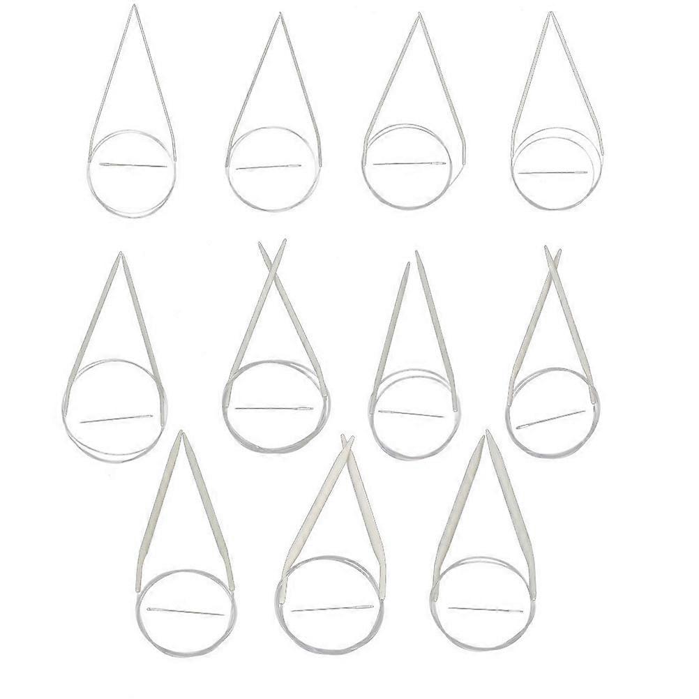 Round Knitting Needles Knitters Crafting Multi-Colored 80cm Different Sizes 2.0mm to 8.0mm 11Pairs