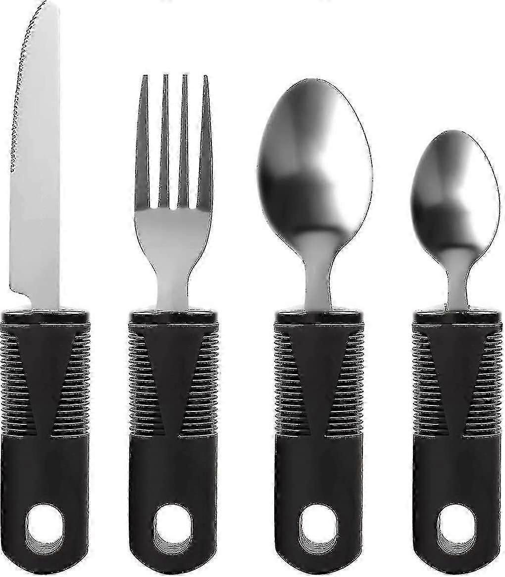 Easy Grip Cutlery Set for Disabilities �C Soft and Compatible Dining Utensils for Elderly and Disabled Individuals with Parkinson's Needs