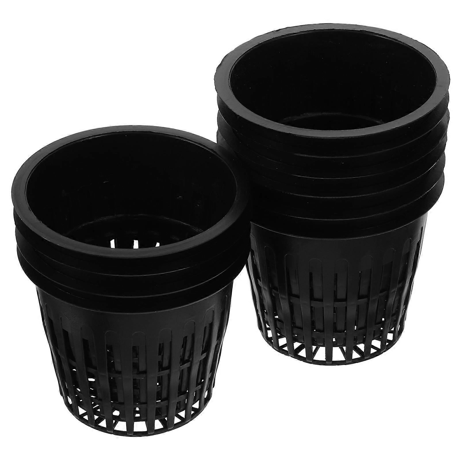 Hydroponics Mesh Net Cup Kit Plant Grow Containers For Gardeners Plastic 8.00X8.00X6.50CM Drainage 10Pcs