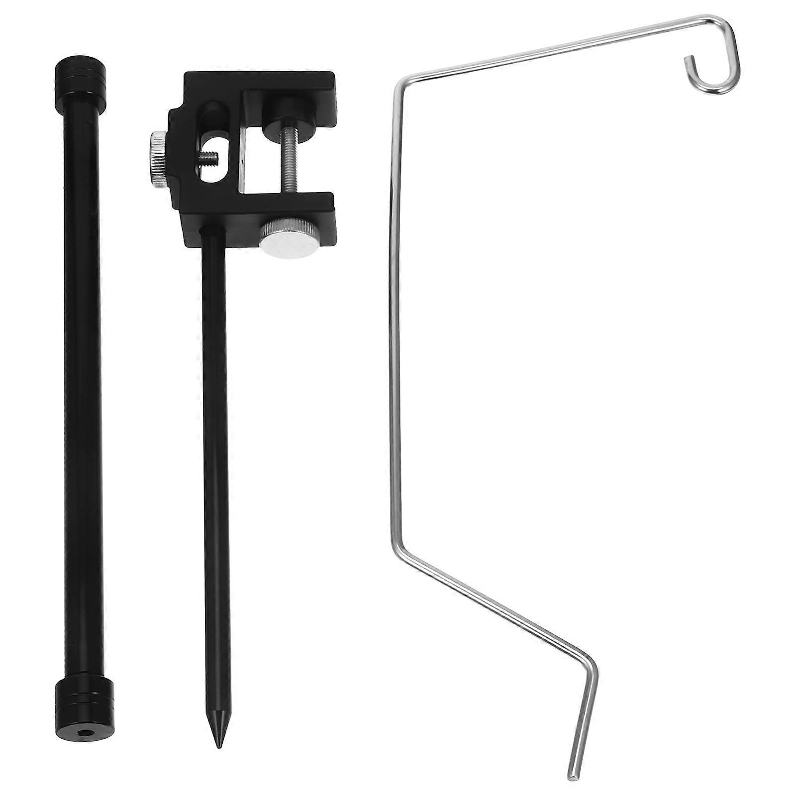 Camping Table Lamp Stand Wear-resistant Stainless Steel 1Set