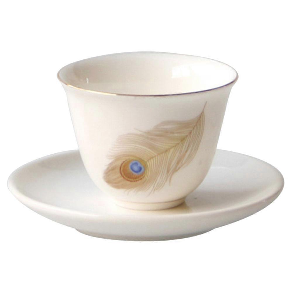 Ceramic Cups Teacup with Saucer Vintage Style Heat Resistance 1 Set