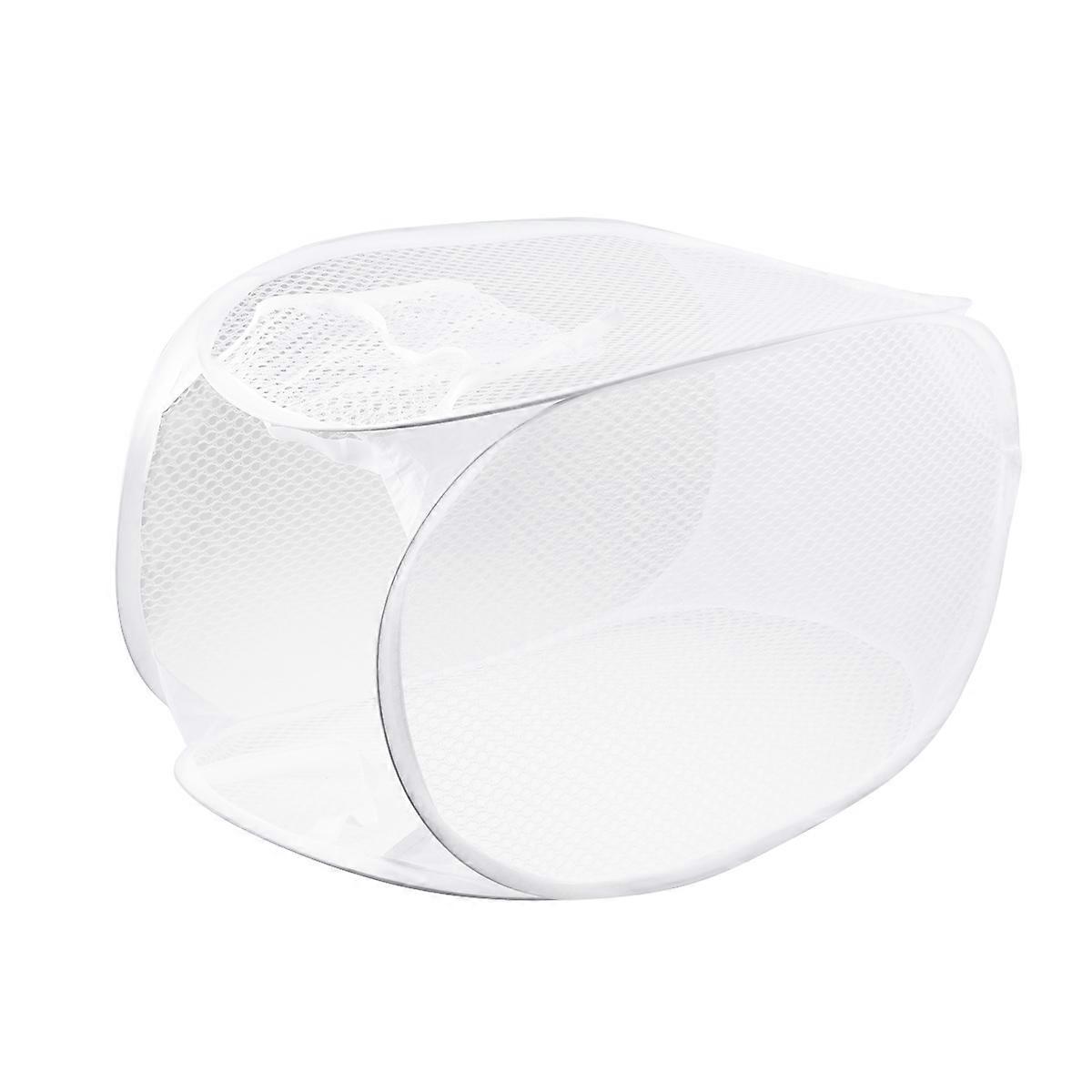 Travel Laundry Basket Foldable Dirty Clothes Hamper Rectangular White 25*24cm Material 2Set