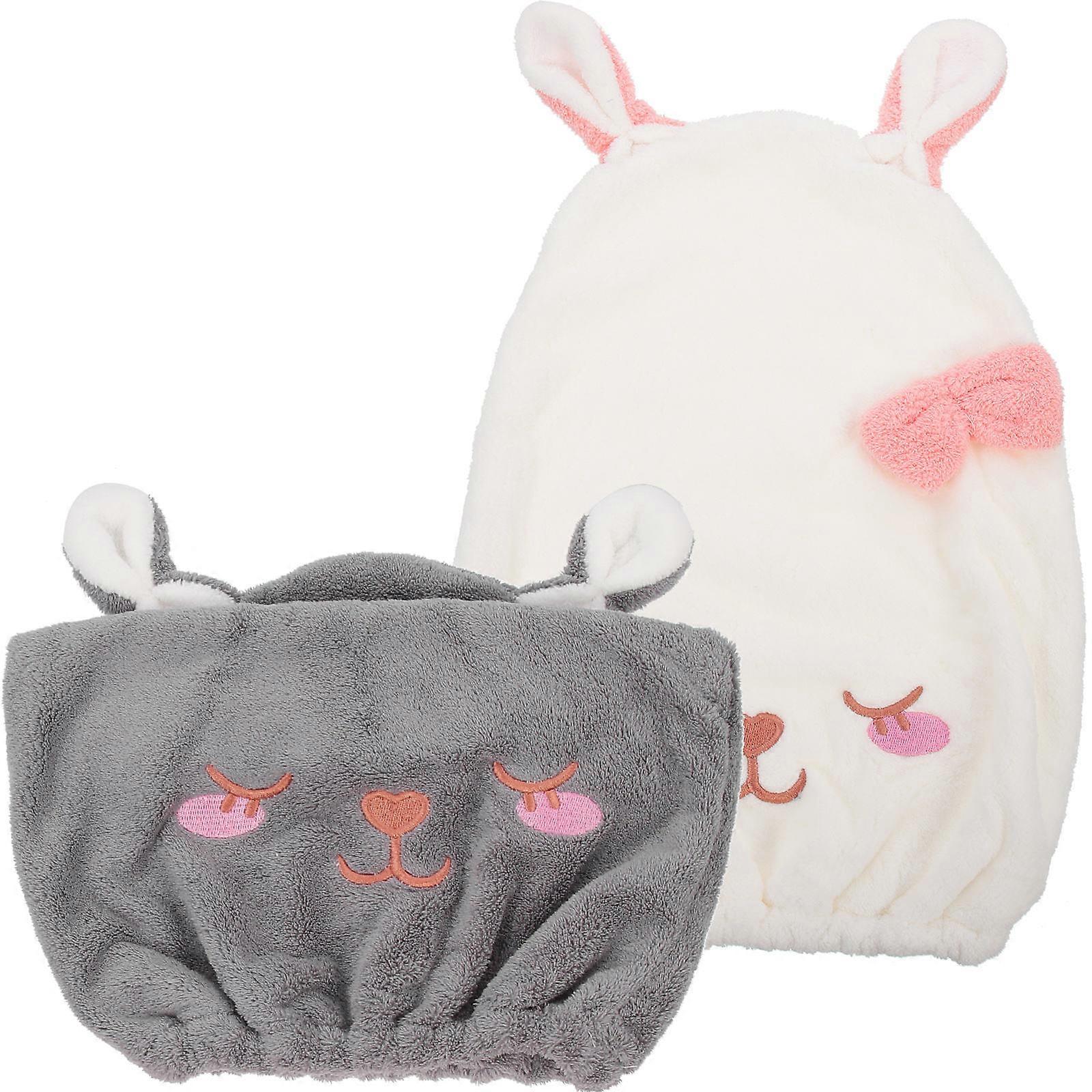 2pcs Quick Drying Hair Wrap Towels, Water Absorbing Coral Fleece Head Towels with Convenient Button Design, Soft and Comfortable for Hair Drying