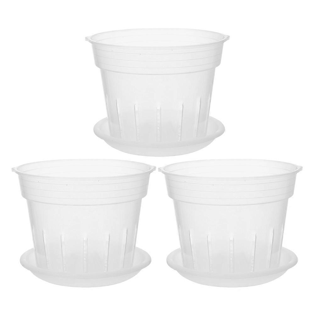 Flower Pot For Orchid Plastic Net Cups Plant Monitoring For Home Users 3Pcs