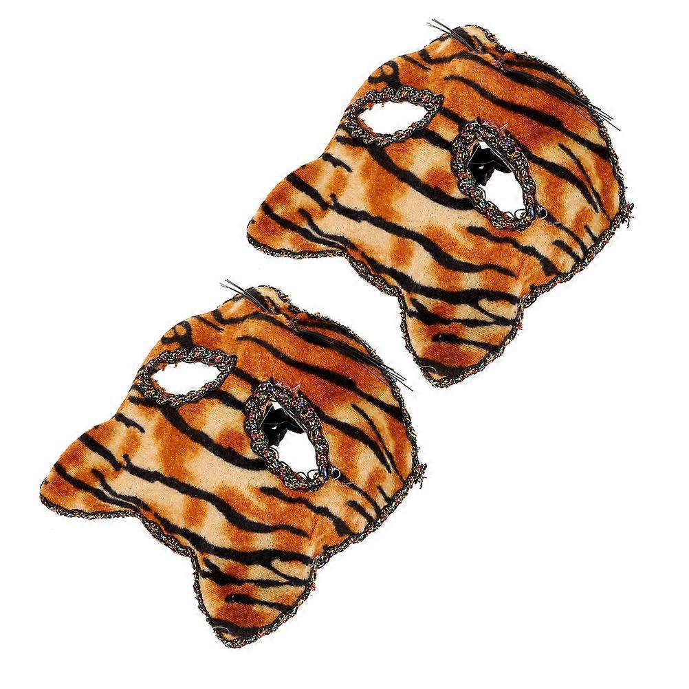 a refined product description based on your input:

 

**2pcs Tiger Pattern Masquerade Masks – Realistic Animal Face Masks for Halloween, Cosplay,