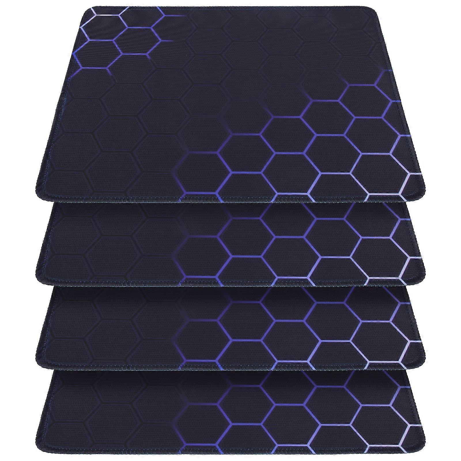 Computer Mouse Pad Nonslip Rectangular Shape Dark Blue Color 4Pcs Gifting Friends Family