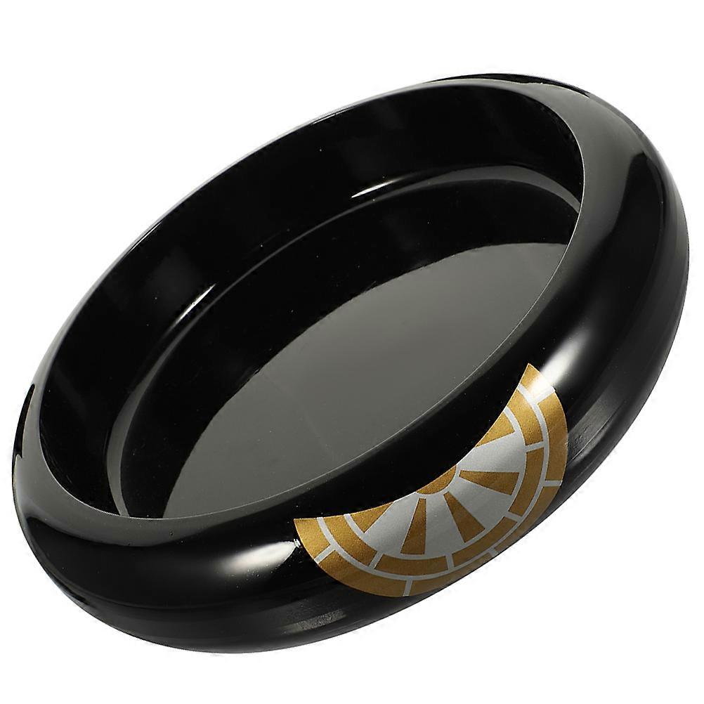 Round Sushi Plate Japanese Platter Black 34.00X34.00X7.00CM Serving Sashimi 1Pack