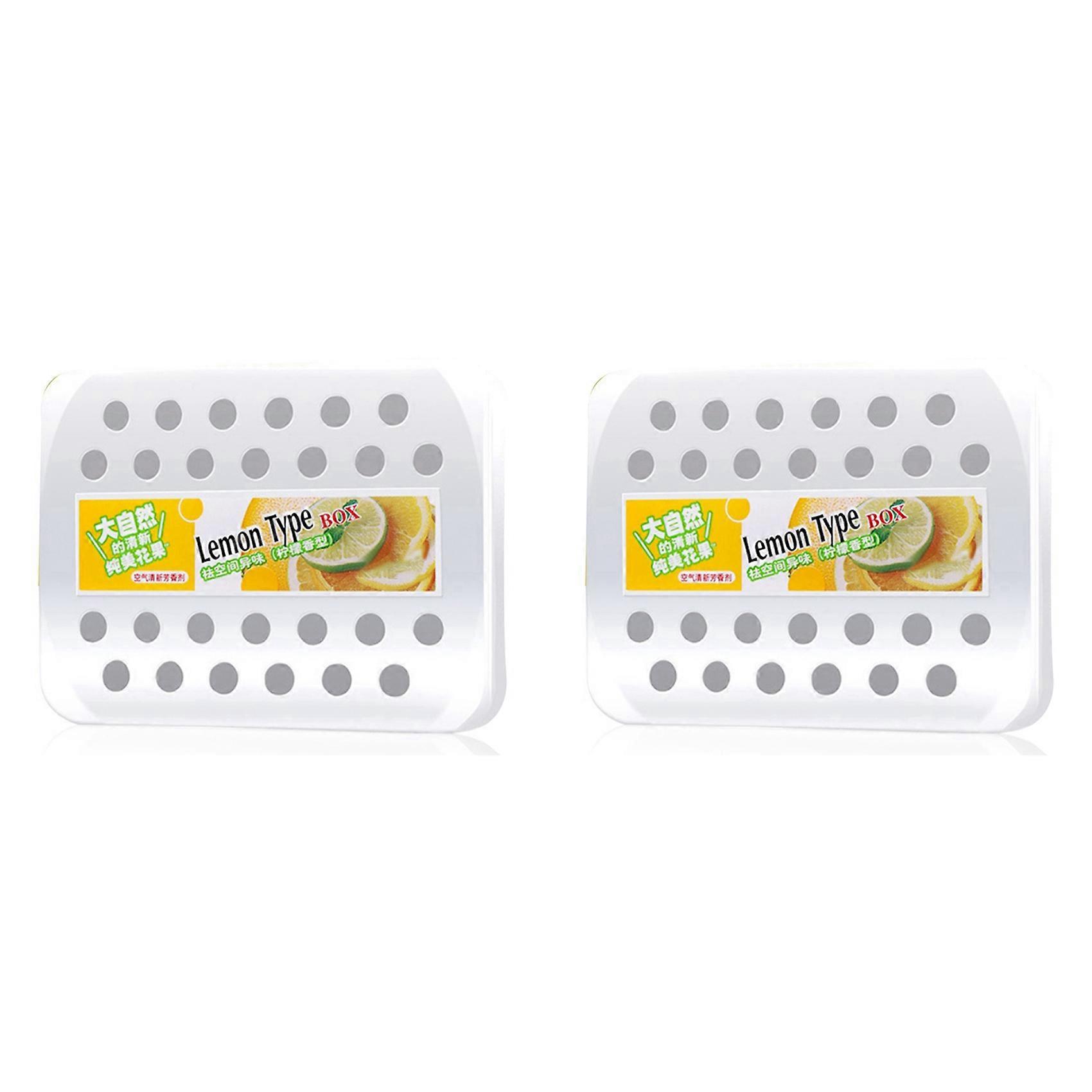 2X Car Solid Perfume Air Freshener Car Balm Deodorizing Long-Lasting Fragrance Scent Lemon Aromather
