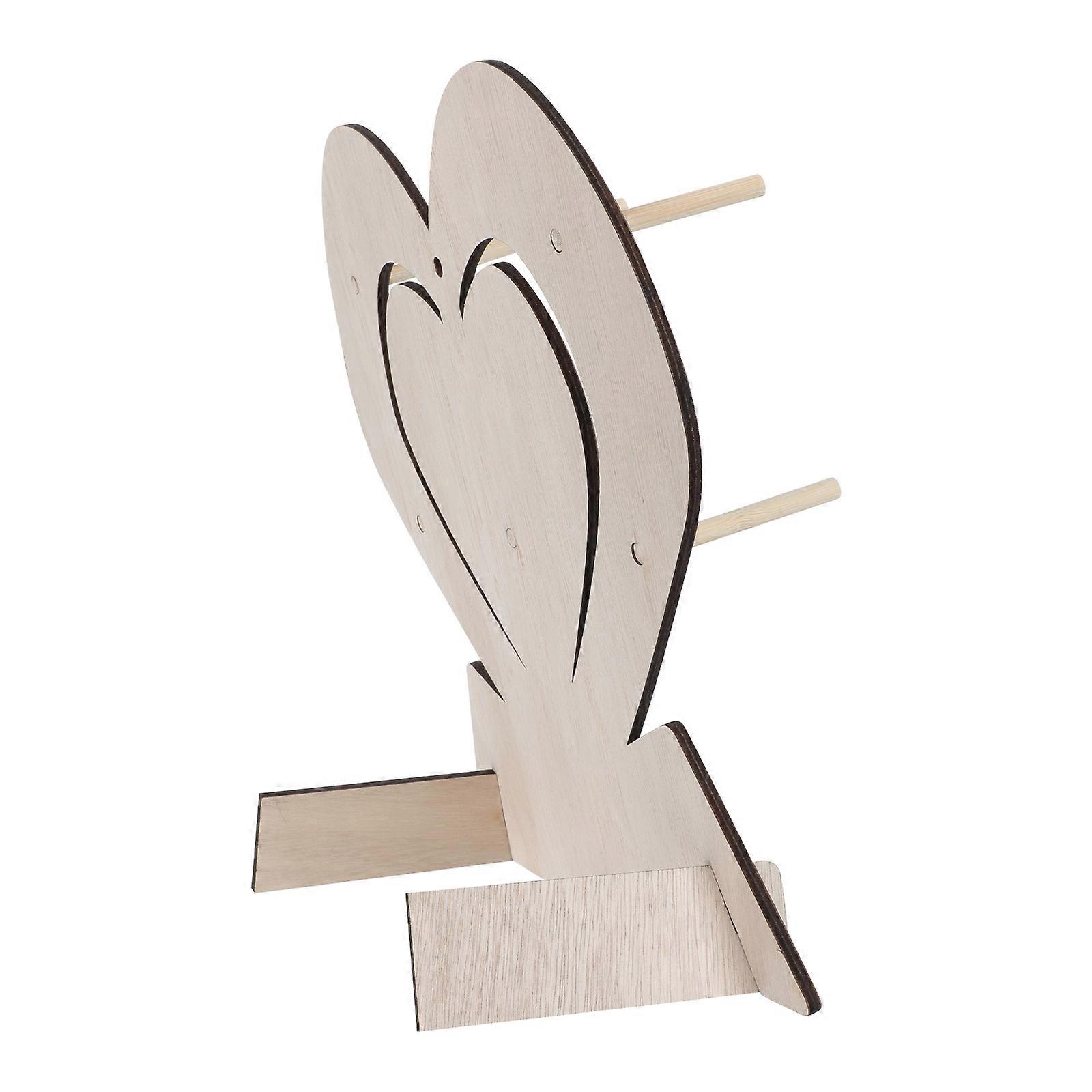 Doughnut Decoration Wooden Heart-Shaped Doughnut Rack for Baby Showers Food Display 30x30cm 1Set