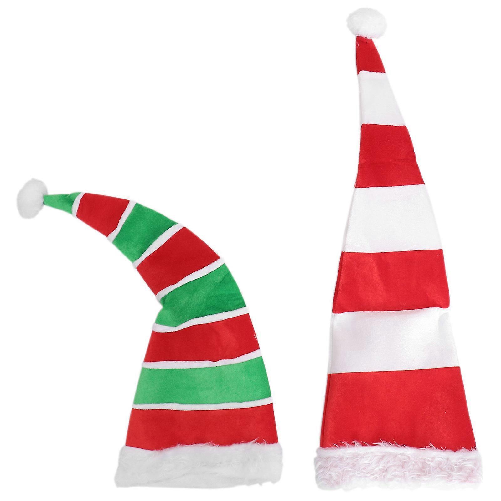 Festive Style Christmas Elf Hats Holiday Headwear Assorted Color 2Pcs