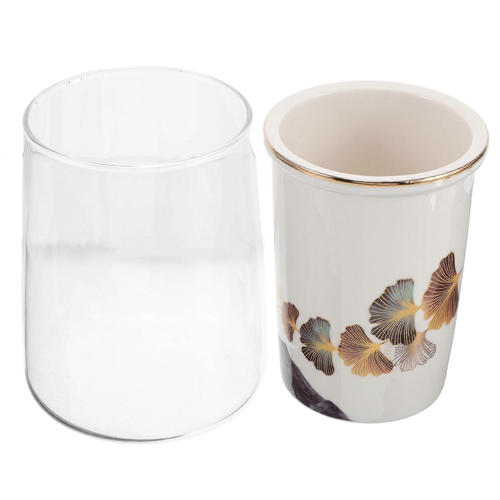 Utensil Holder For Countertop Ceramic Chopstick Organizer Use Yellow 13.30x10.00x10.00cm Utensil Storage 1Pcs