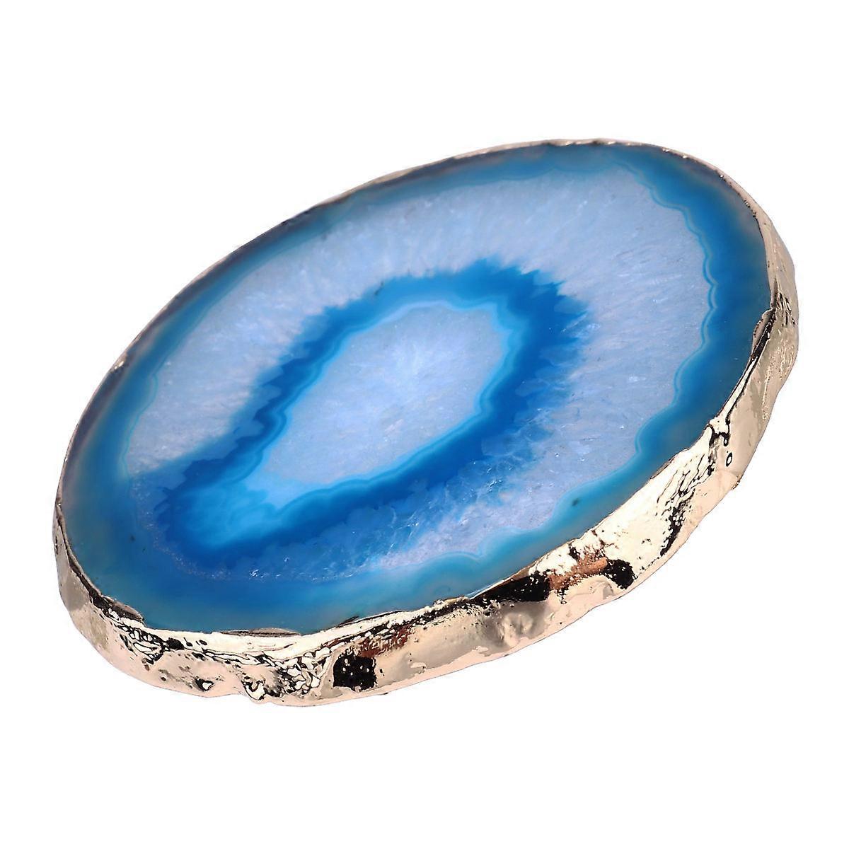 Drinks Coasters Agate Stone Coaster Geometric Round Cup Cushion Heat Insulation 8X8CM Protection 1Pcs