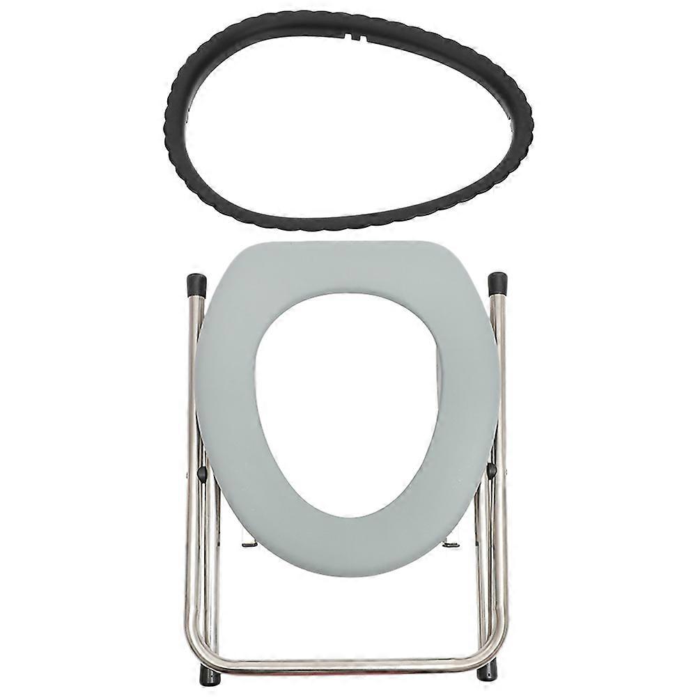 Enhanced Squatting Toilet Stool Portable Toilet For Elderly Home Use Gray 38x38cm Foldable Design 2Pcs