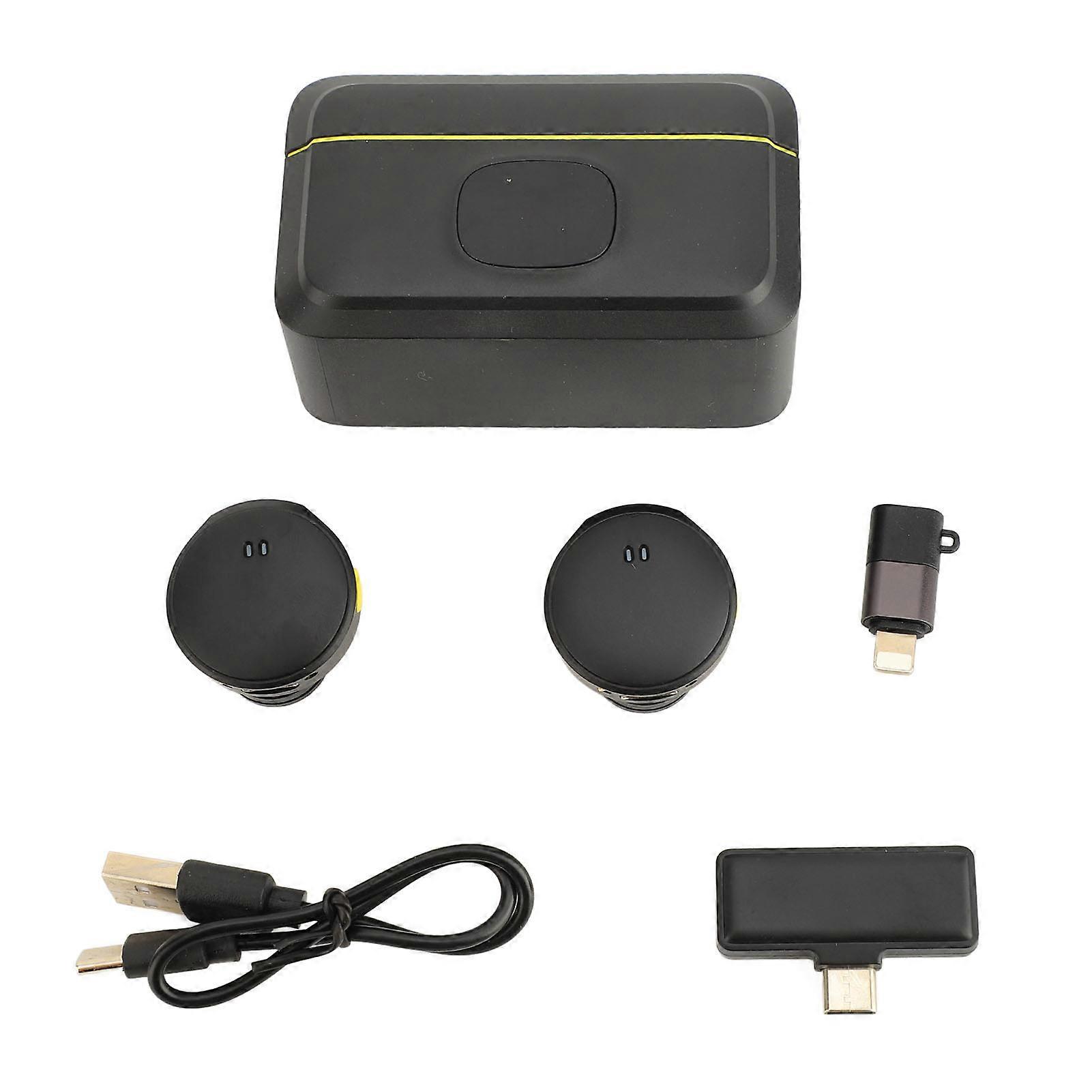 2pcs Wireless Lavalier Microphone with Magnetic Charging Case for Interviews & Streaming