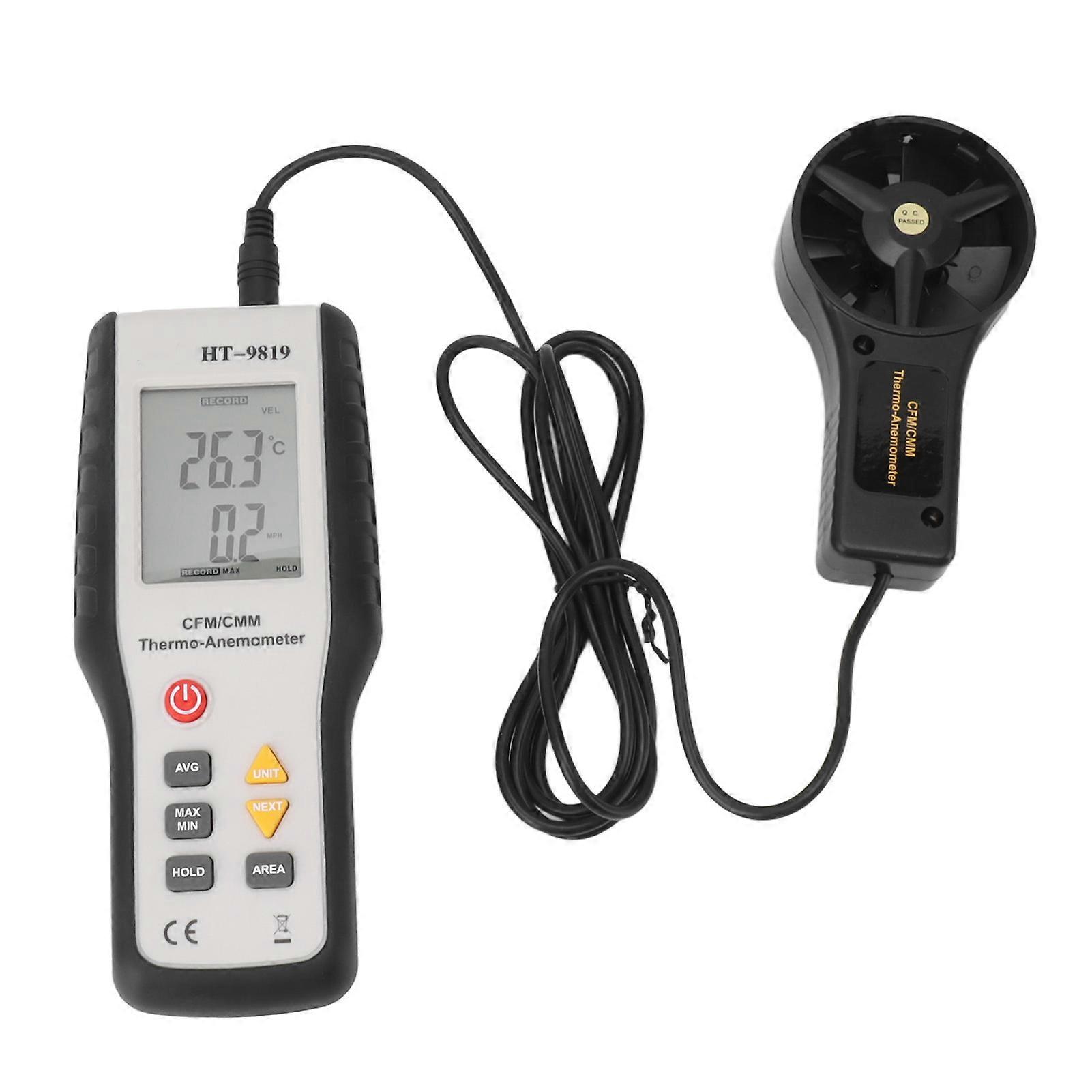 Hot Wire Anemometer Handheld Anemometer Digital Wind Speed Gauge Air Flow Velocity Tester for Wind Speed Wind Temperature