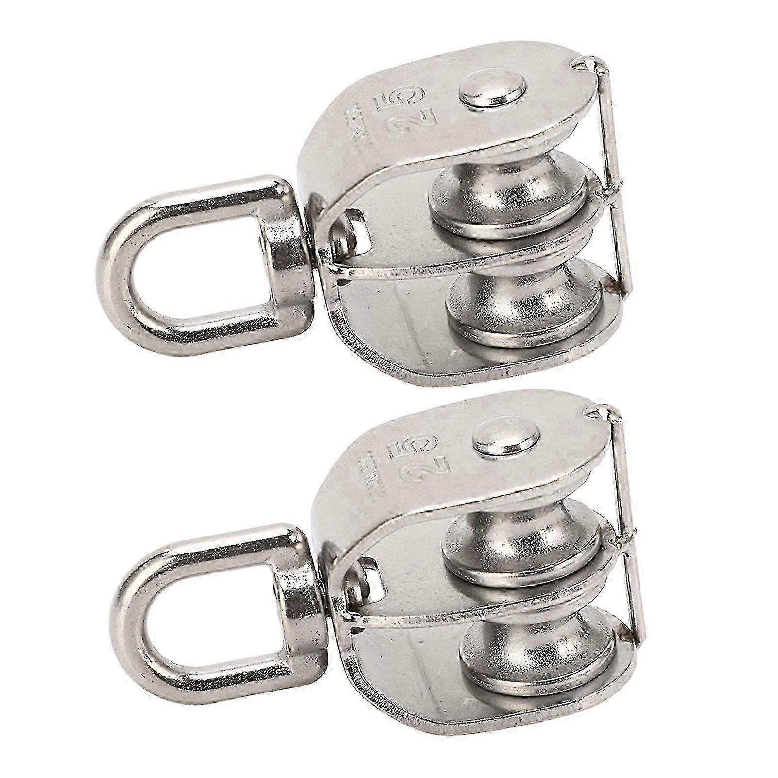 2db dupla szíjtárcsa rozsdamentes acél M25 dupla szíjtárcsa blokk 150 kg-os csapágy forgó szíjtárcsa kerékgörgő-jó