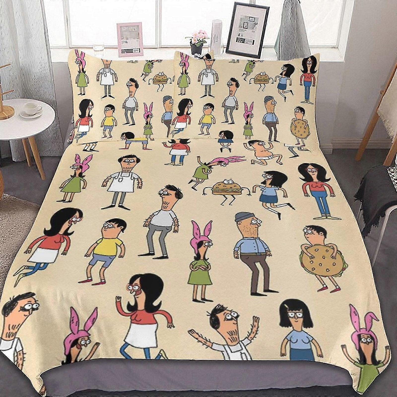 Conjunto de lençóis de cama de 3 peças Capa de edredom respirável com 2 travesseiros Sham Soft All Seasons Conjunto de cama para uma determinada marca